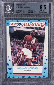 1989-90 Fleer #3 Michael Jordan Stickers - BGS NM-MT+ 8.5
